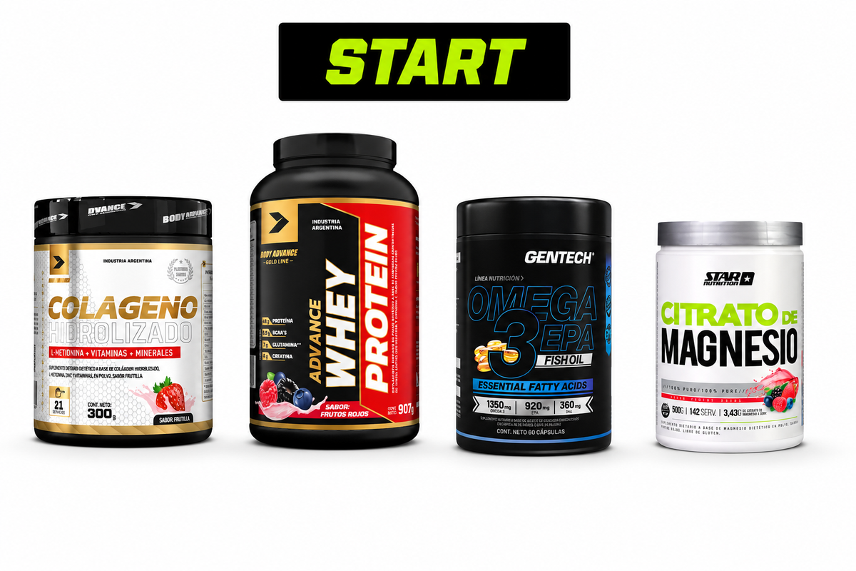 COMBO BIENESTAR — Colágeno + Proteína + Omega 3 + Magnesio (START)