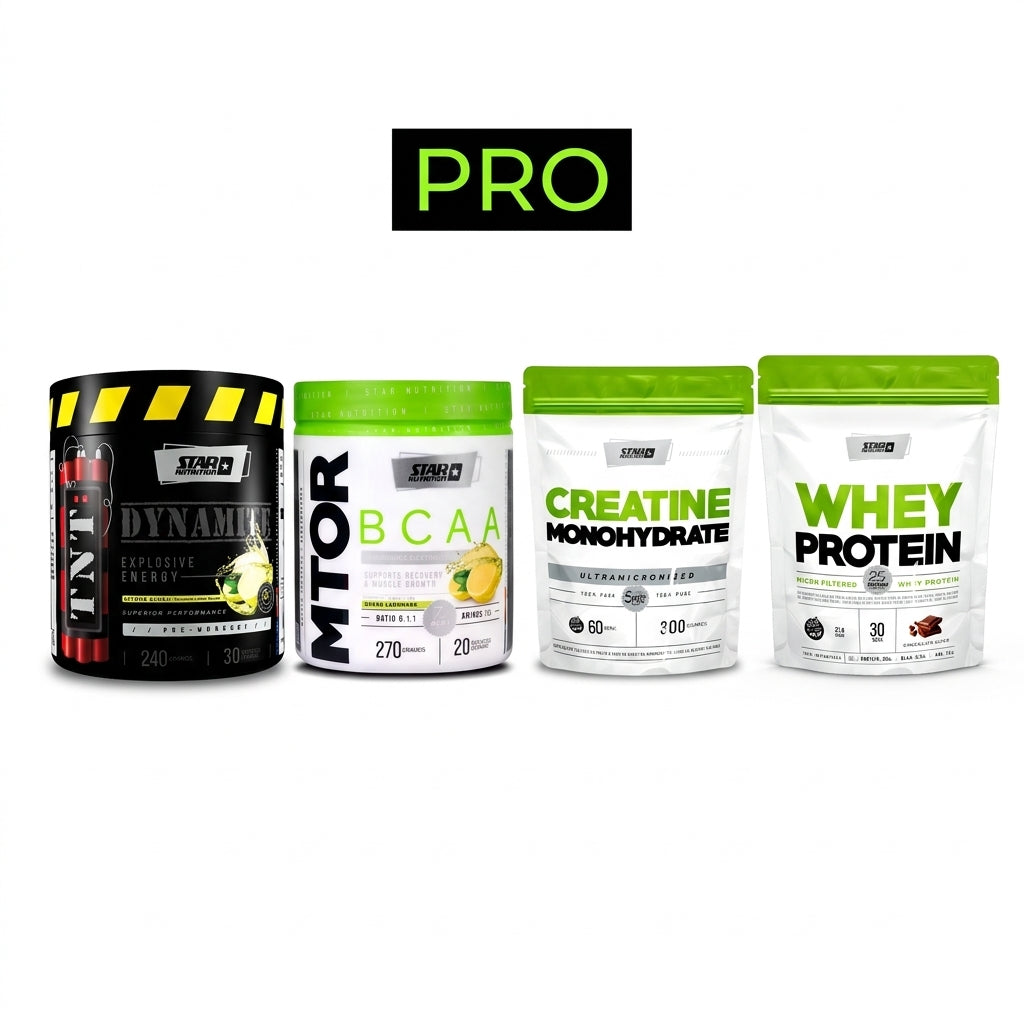 🏋 COMBO RENDIMIENTO — Whey + Creatina + Pre-entreno + BCAA (PRO)