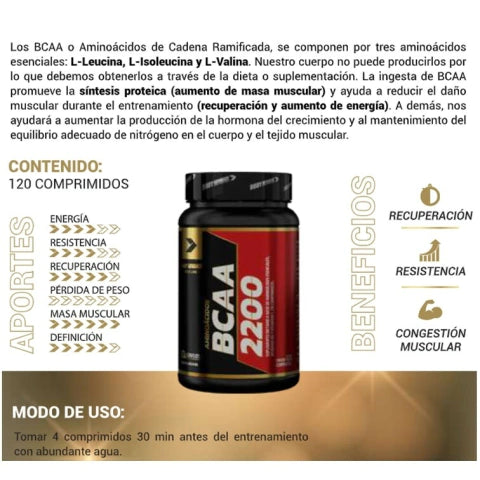 BCAA 2200 240 COMPRIMIDOS - BODY ADVANCE