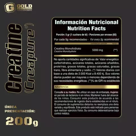Creatine CREAPURE x 200gr (Gold Nutrition)